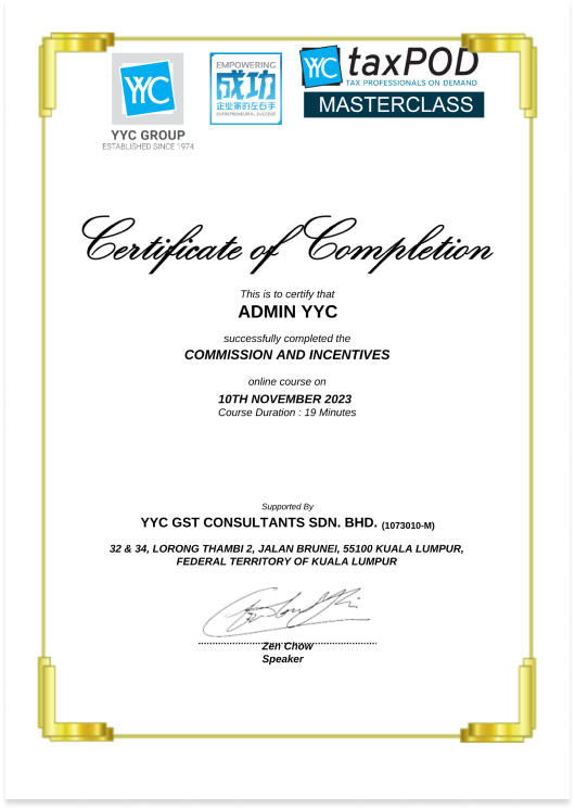 sample certificate completion